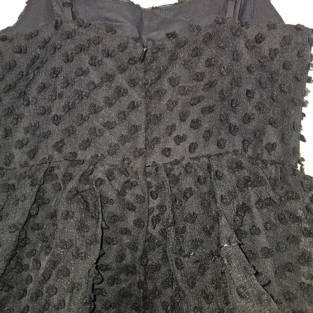 Lulu's Women's Flirting with You Black Tiered Pom Pom Midi Dress Size Small NWT - Picture 4 of 13